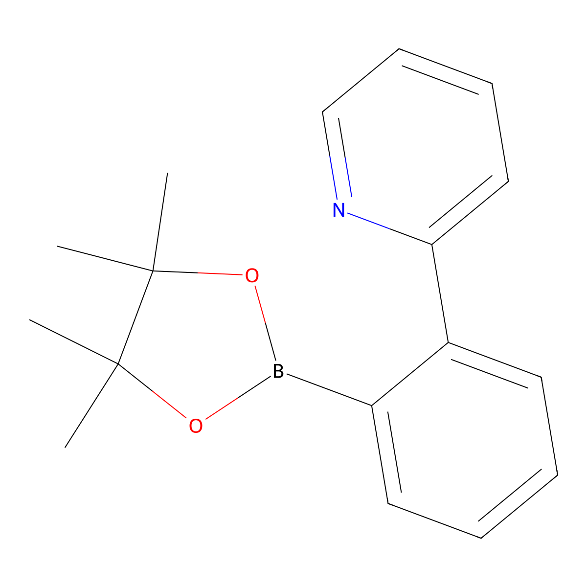 2-(2-(4,4,5,5-Tetramethyl-1,3,2-dioxaborolan-2-yl)phenyl)pyridine molecular structure, CAS 1349171-28-3