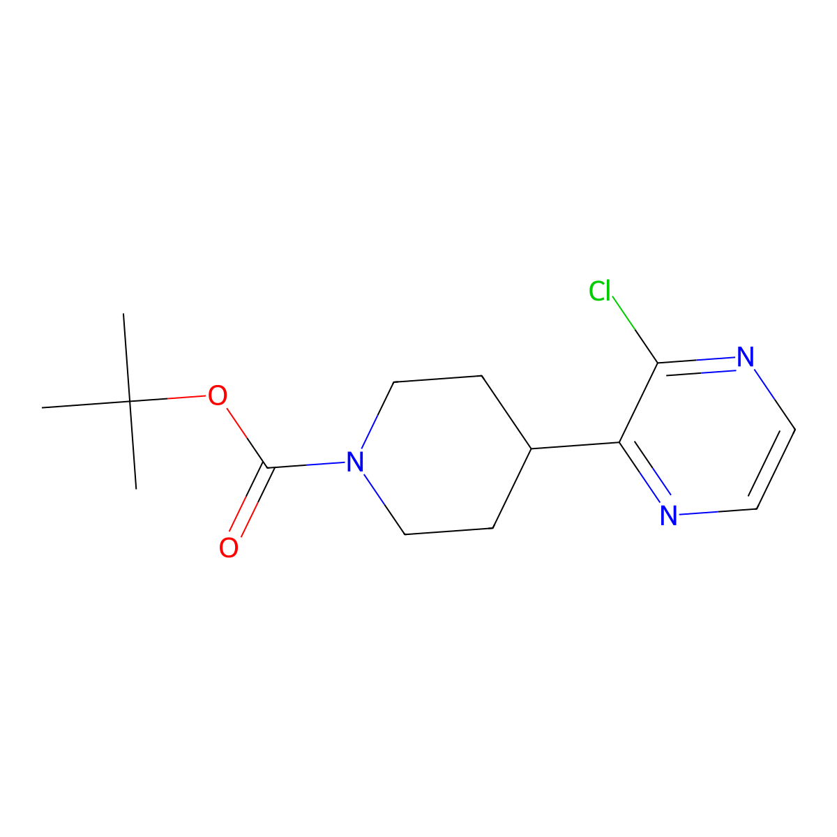 Tert-butyl 4-(3-chloropyrazin-2-yl)piperidine-1-carboxylate molecular structure, CAS 1349184-43-5