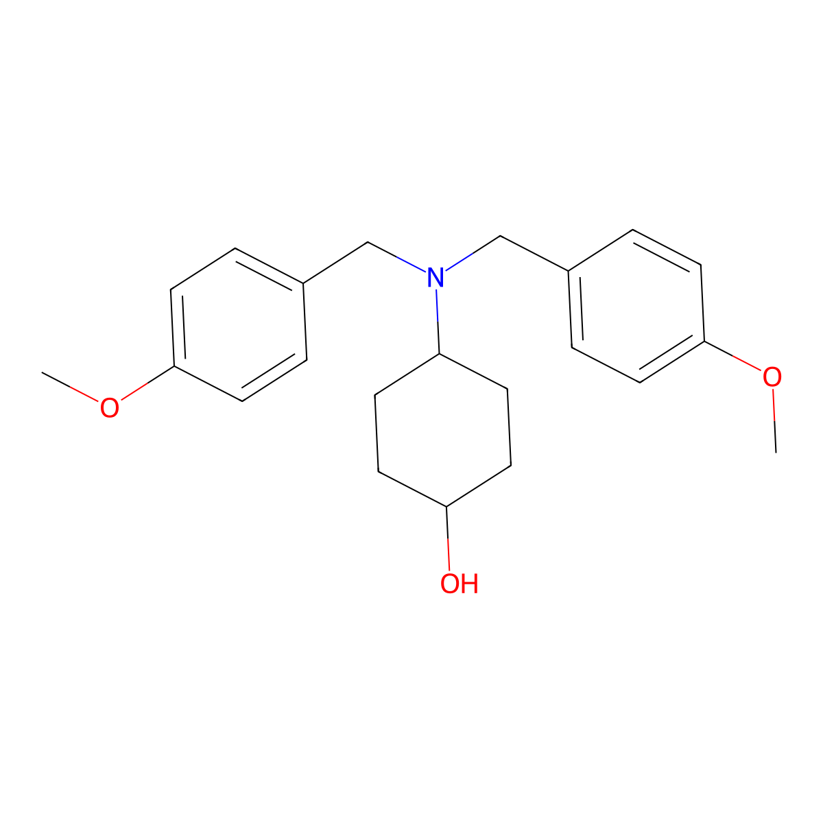 (1r,4r)-4-(Bis(4-methoxybenzyl)amino)cyclohexanol molecular structure, CAS 1349185-17-6