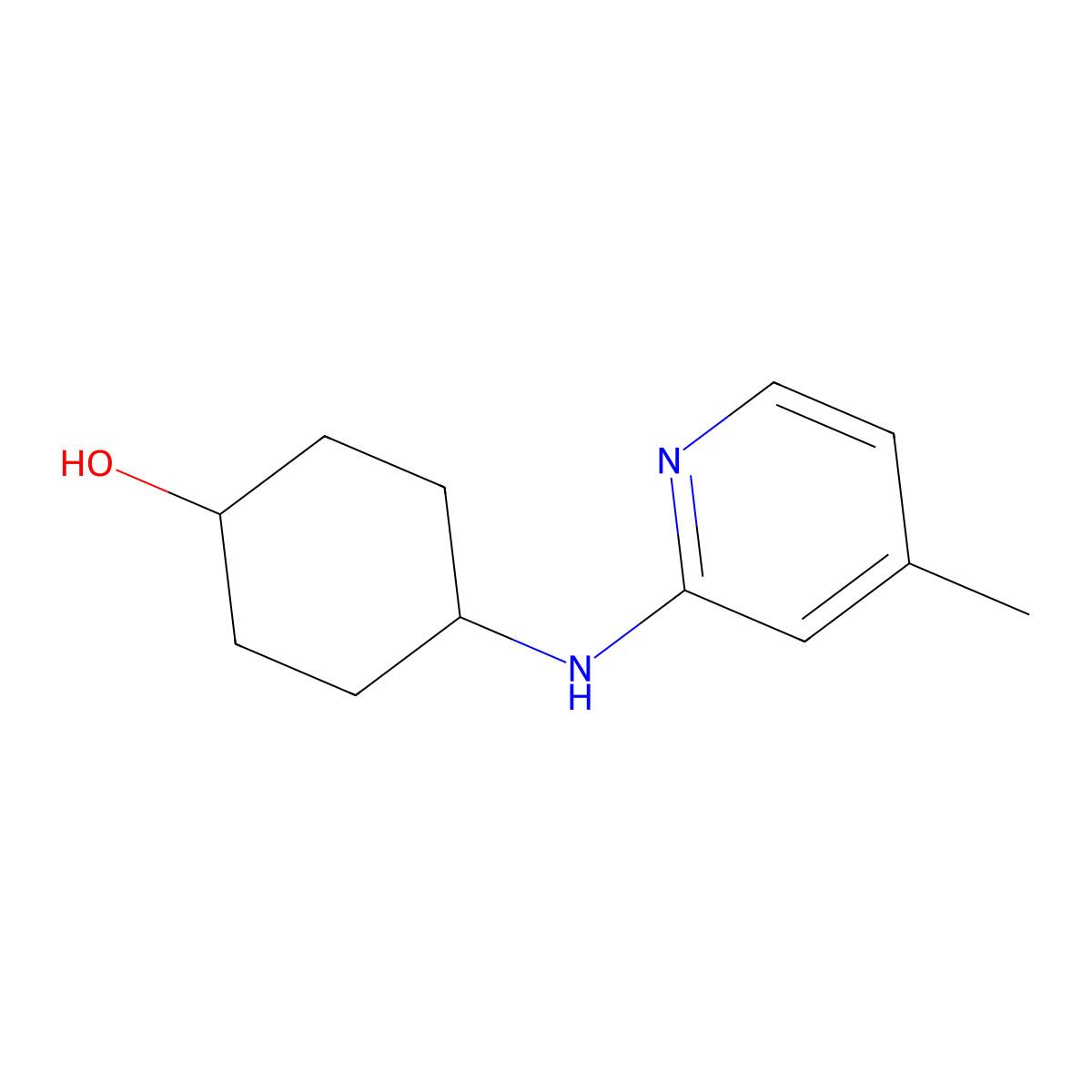 (1r,4r)-4-((4-Methylpyridin-2-yl)amino)cyclohexanol molecular structure, CAS 1349185-81-4