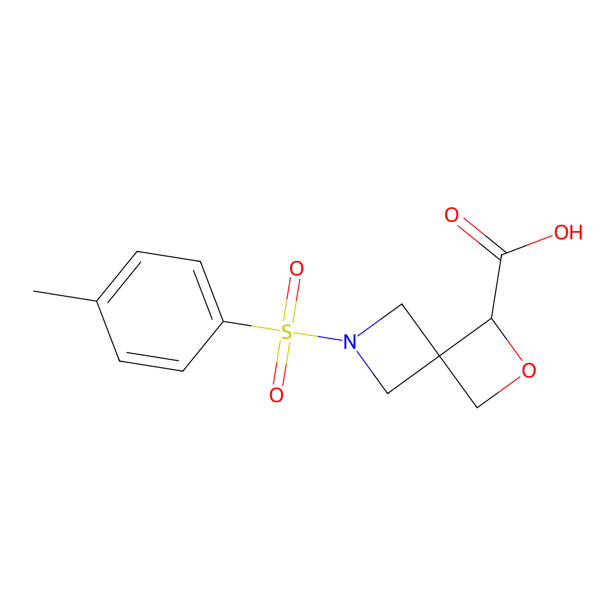 6-Tosyl-2-oxa-6-azaspiro[3.3]heptane-1-carboxylic acid molecular structure, CAS 1349199-54-7