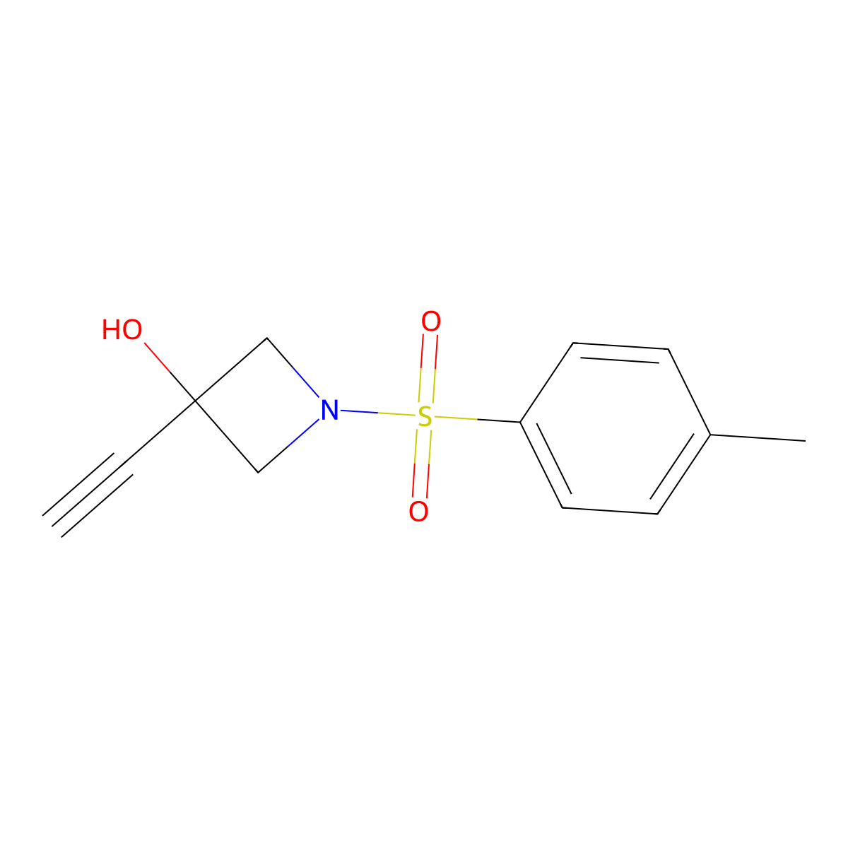3-Ethynyl-1-tosylazetidin-3-OL molecular structure, CAS 1349199-60-5