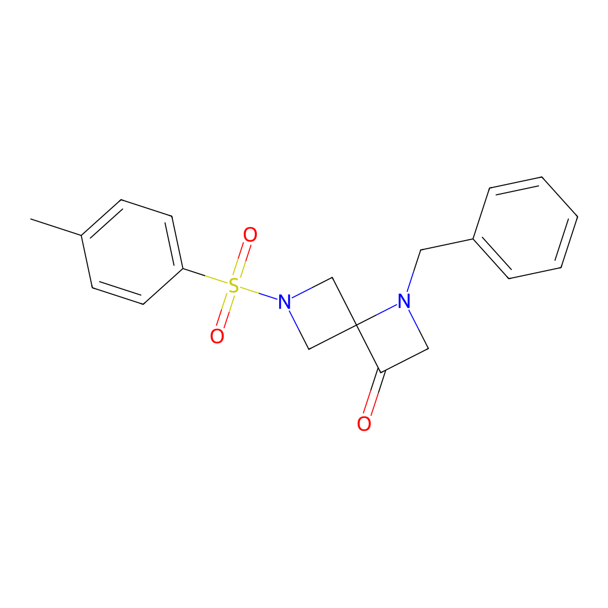 1-Benzyl-6-tosyl-1,6-diazaspiro[3.3]heptane-3-one molecular structure, CAS 1349199-71-8