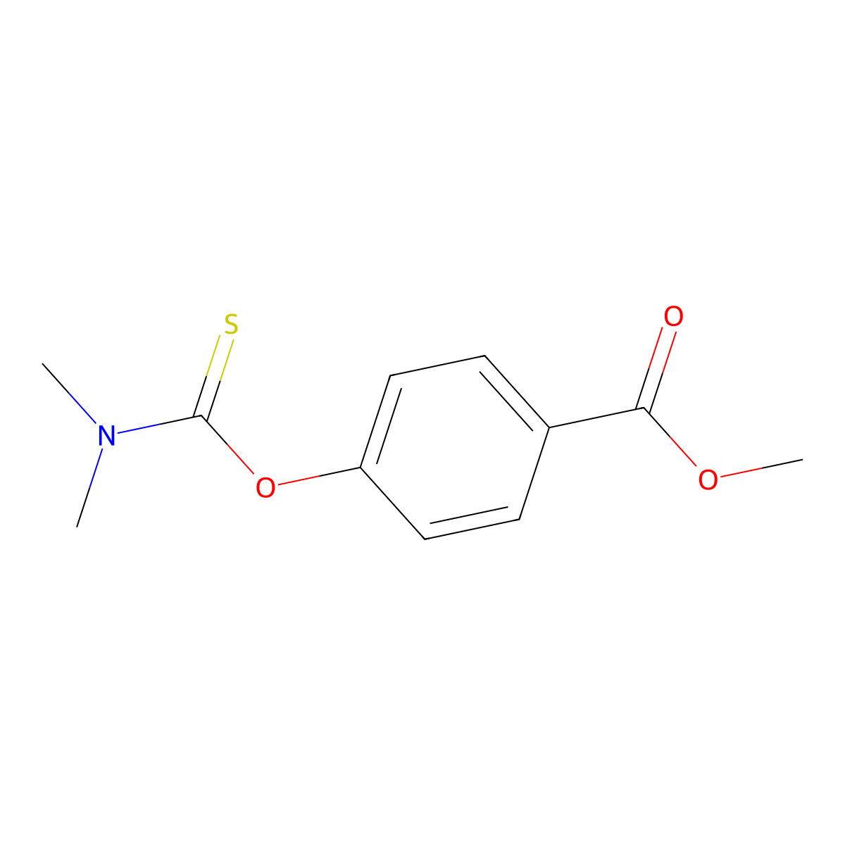 Methyl 4-[(dimethylcarbamothioyl)oxy]benzoate molecular structure, CAS 13492-59-6