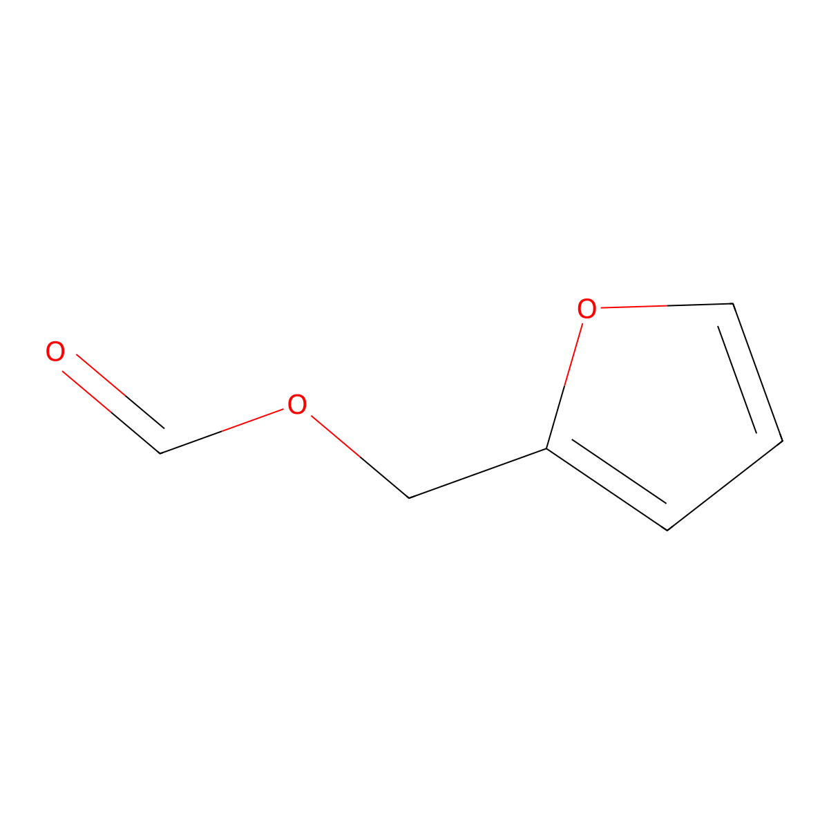 Furfuryl formate molecular structure, CAS 13493-97-5
