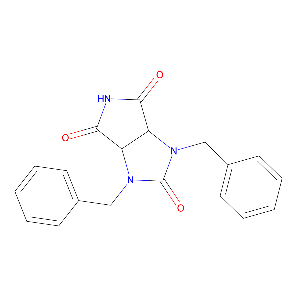 1,3-Dibenzyltetrahydropyrrolo[3,4-d]imidazole-2,4,6(5H)-trione molecular structure, CAS 134930-27-1