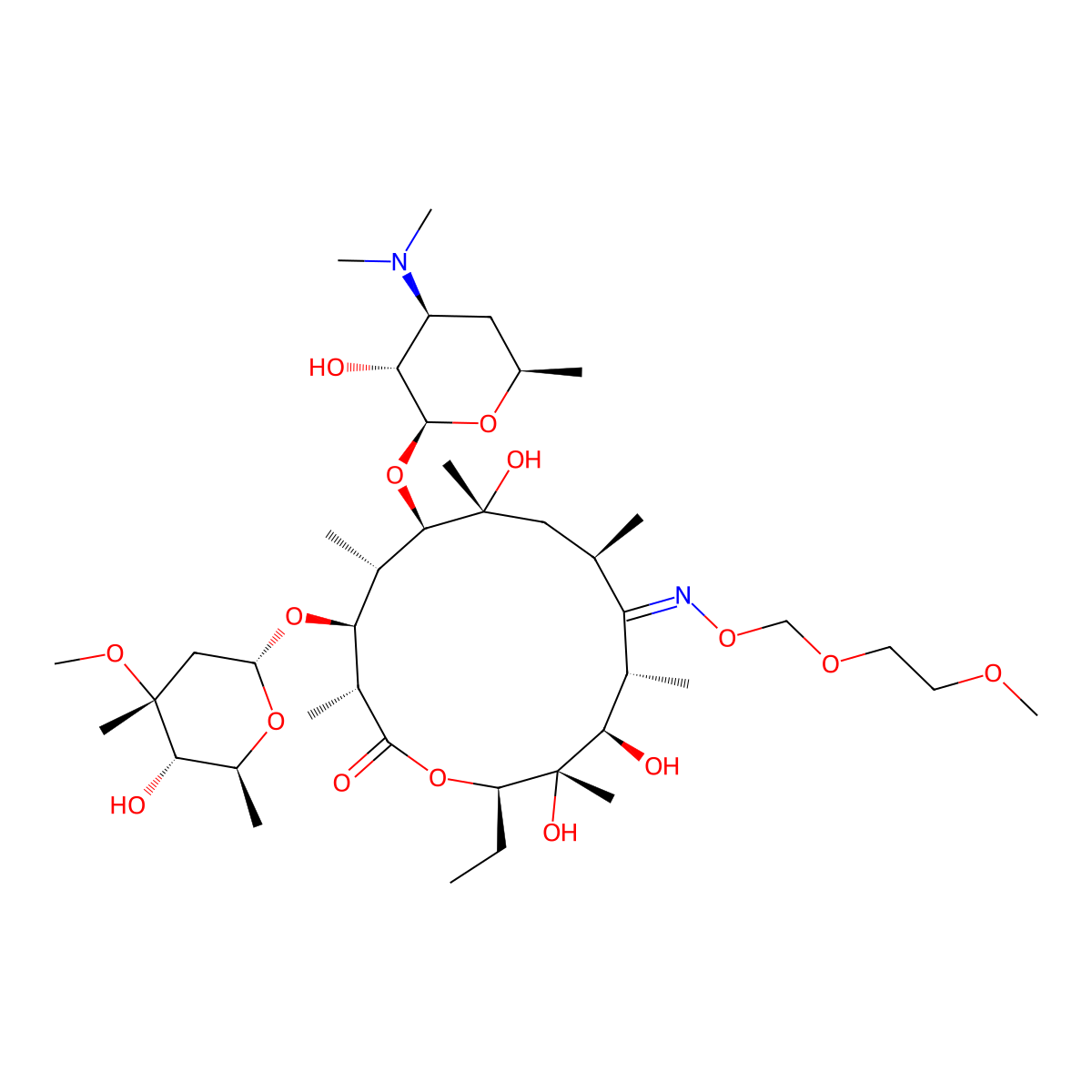 Roxithromycin, (Z)- molecular structure, CAS 134931-00-3