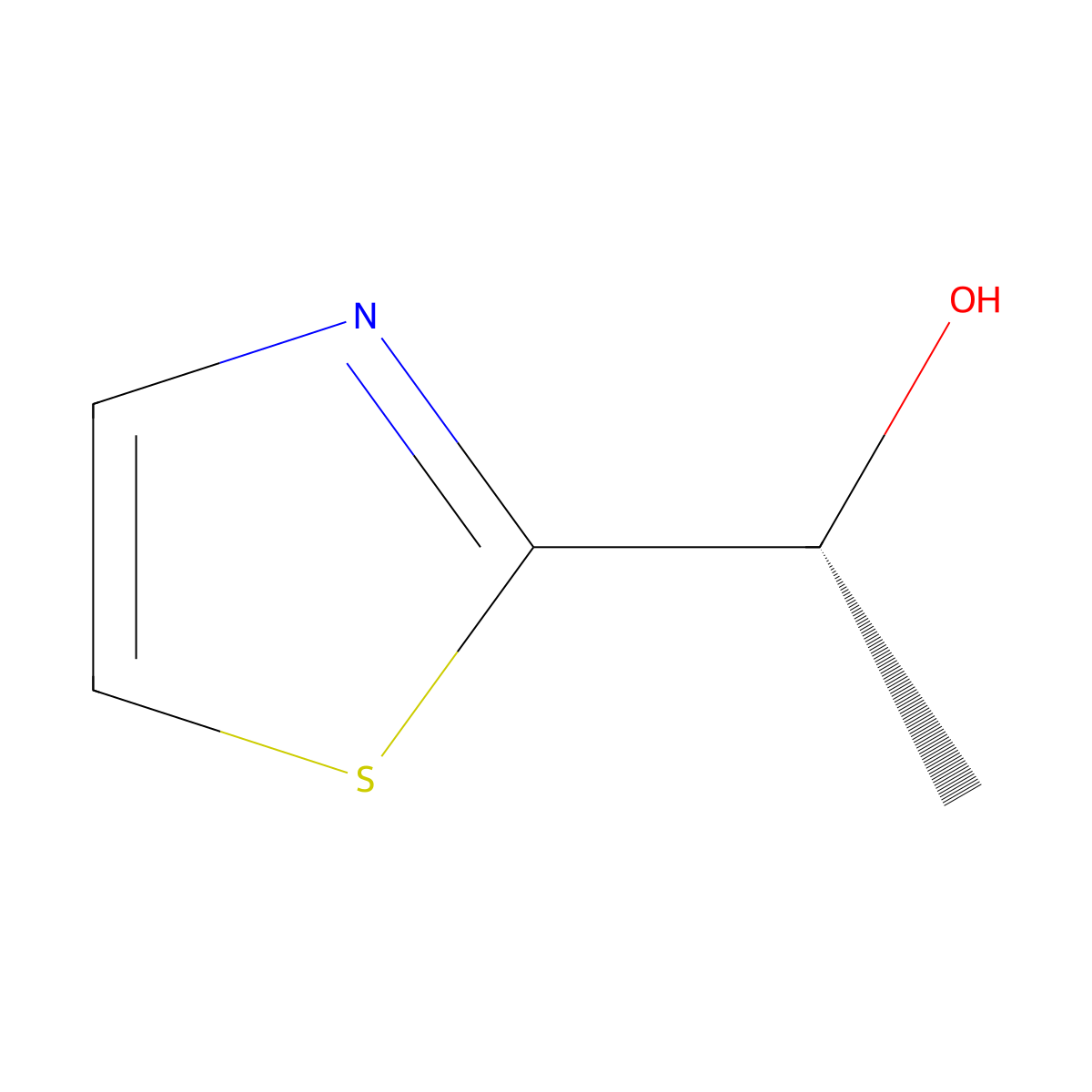 (1R)-1-(1,3-thiazol-2-yl)ethan-1-ol molecular structure, CAS 134932-60-8