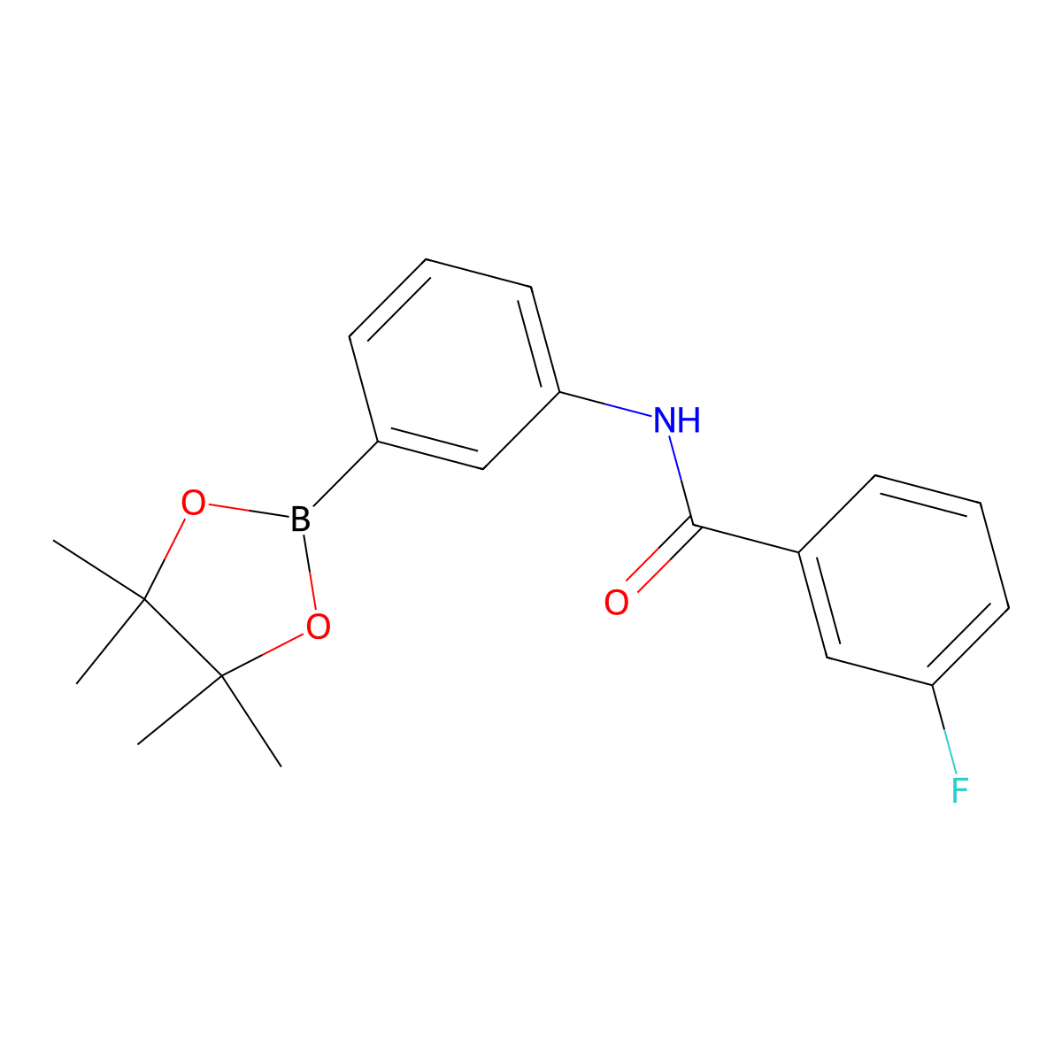 3-fluoro-N-(3-(4,4,5,5-tetramethyl-1,3,2-dioxaborolan-2-yl)phenyl)benzamide molecular structure, CAS 1349343-69-6