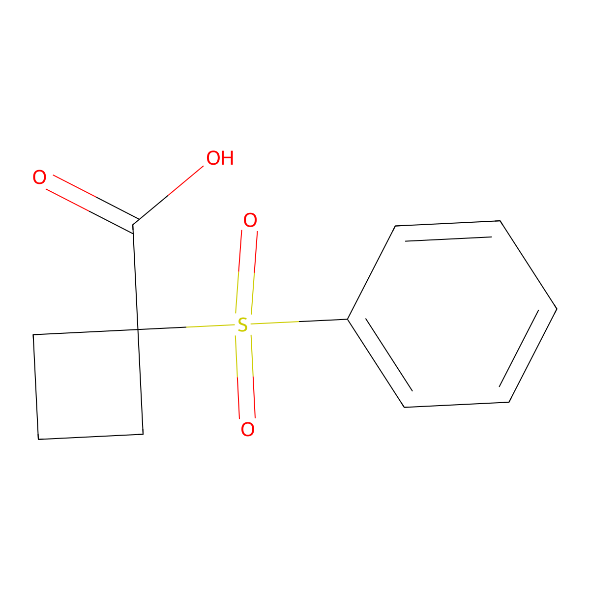 1-(benzenesulfonyl)cyclobutane-1-carboxylic Acid molecular structure, CAS 134937-33-0