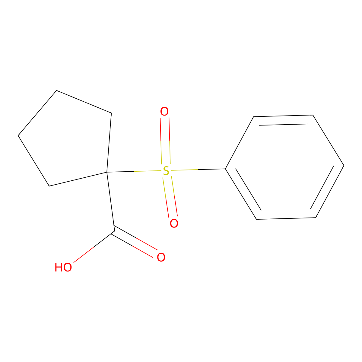 1-(Benzenesulfonyl)cyclopentane-1-carboxylic acid molecular structure, CAS 134937-34-1