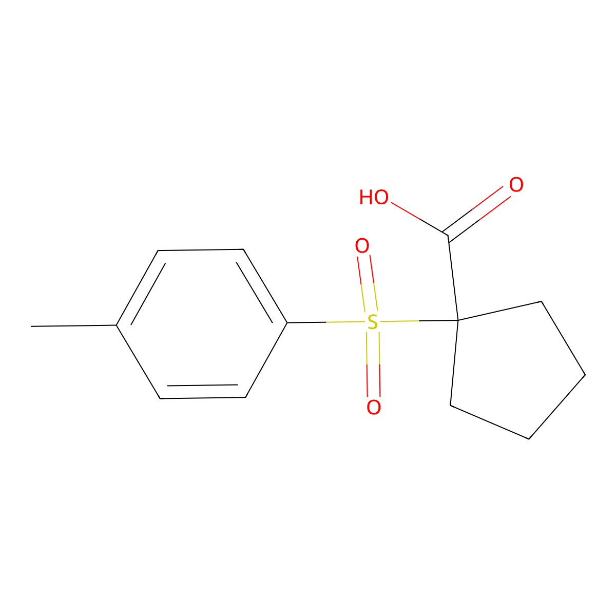 1-(4-Methylbenzenesulfonyl)cyclopentane-1-carboxylic acid molecular structure, CAS 134937-38-5