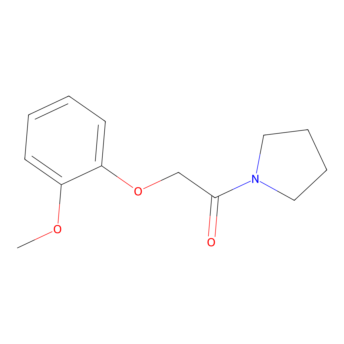 2-(2-Methoxyphenoxy)-1-(1-pyrrolidinyl)ethanone molecular structure, CAS 134937-62-5