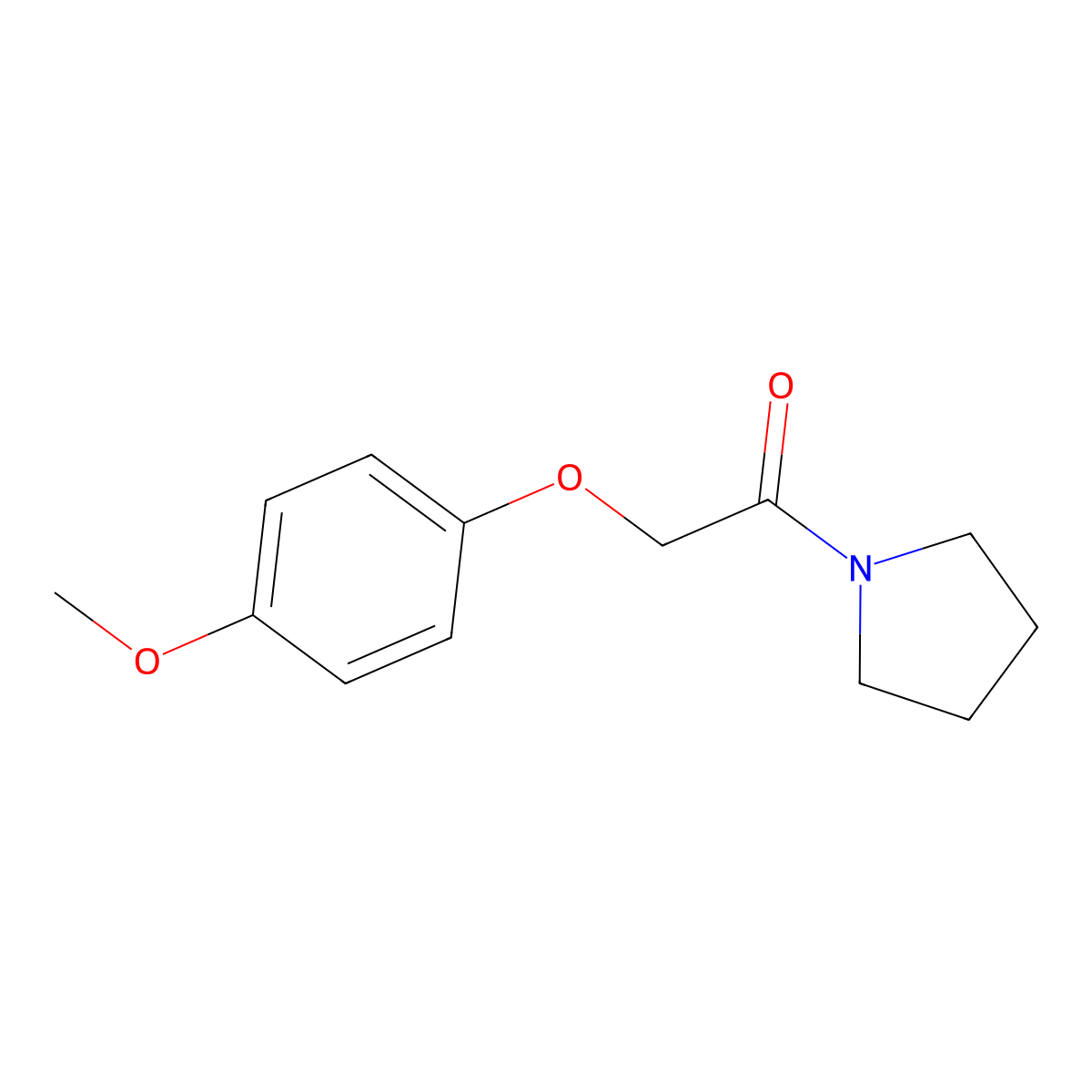 Pyrrolidine, 1-((4-methoxyphenoxy)acetyl)- molecular structure, CAS 134937-63-6