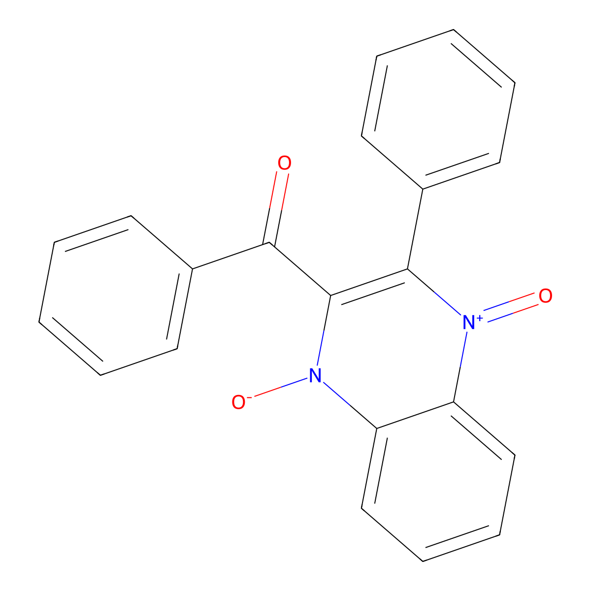 2-Benzoyl-3-phenylquinoxaline 1,4-dioxide molecular structure, CAS 13494-38-7