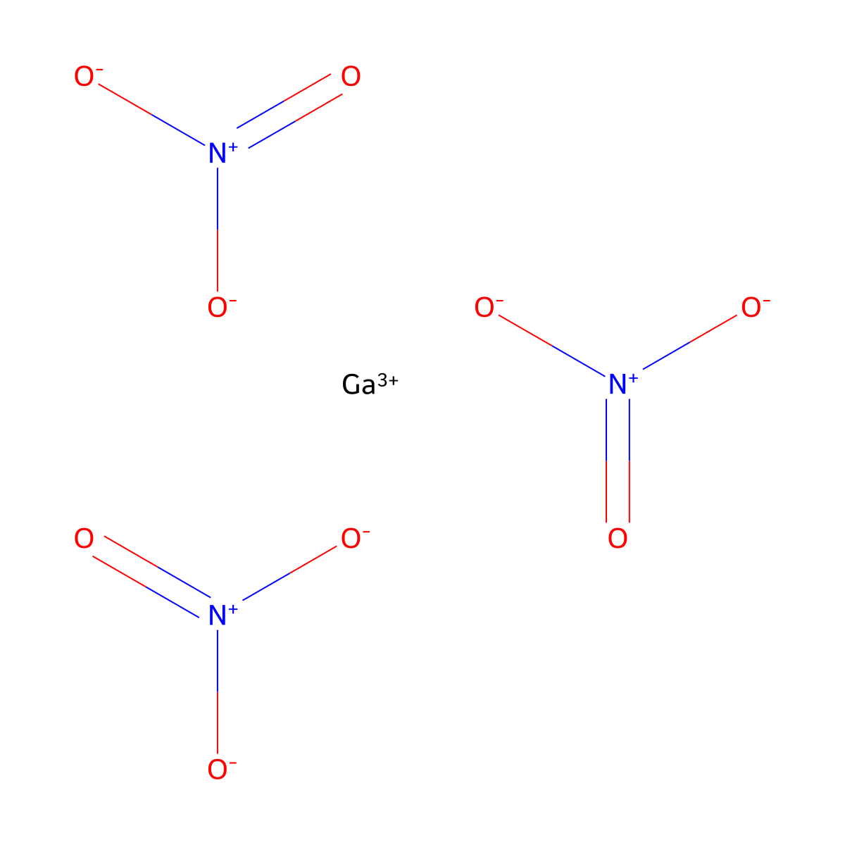Gallium nitrate molecular structure, CAS 13494-90-1