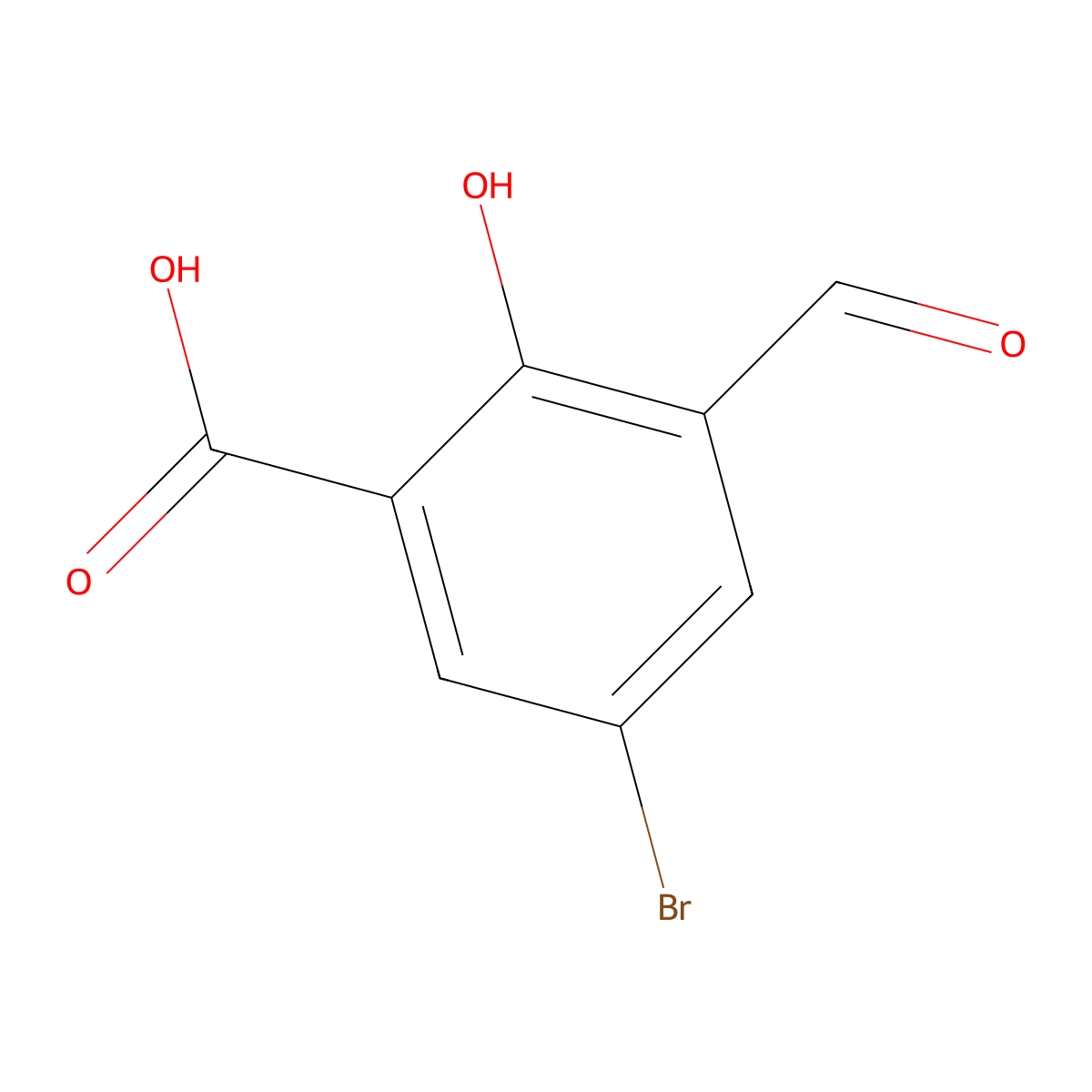 5-Bromo-3-formyl-2-hydroxybenzoic acid molecular structure, CAS 134948-41-7
