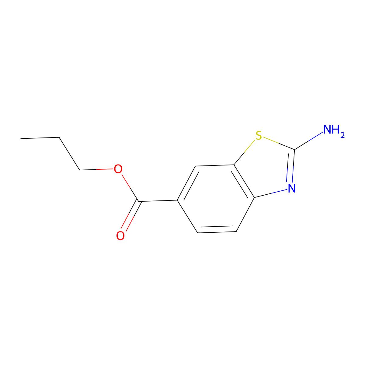 Propyl 2-amino-1,3-benzothiazole-6-carboxylate molecular structure, CAS 134949-37-4