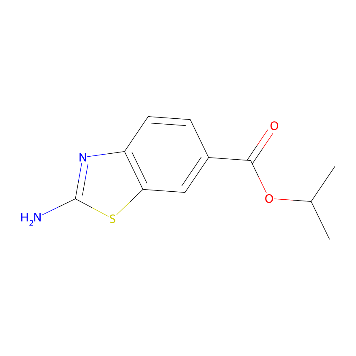 Propan-2-yl 2-amino-1,3-benzothiazole-6-carboxylate molecular structure, CAS 134949-38-5