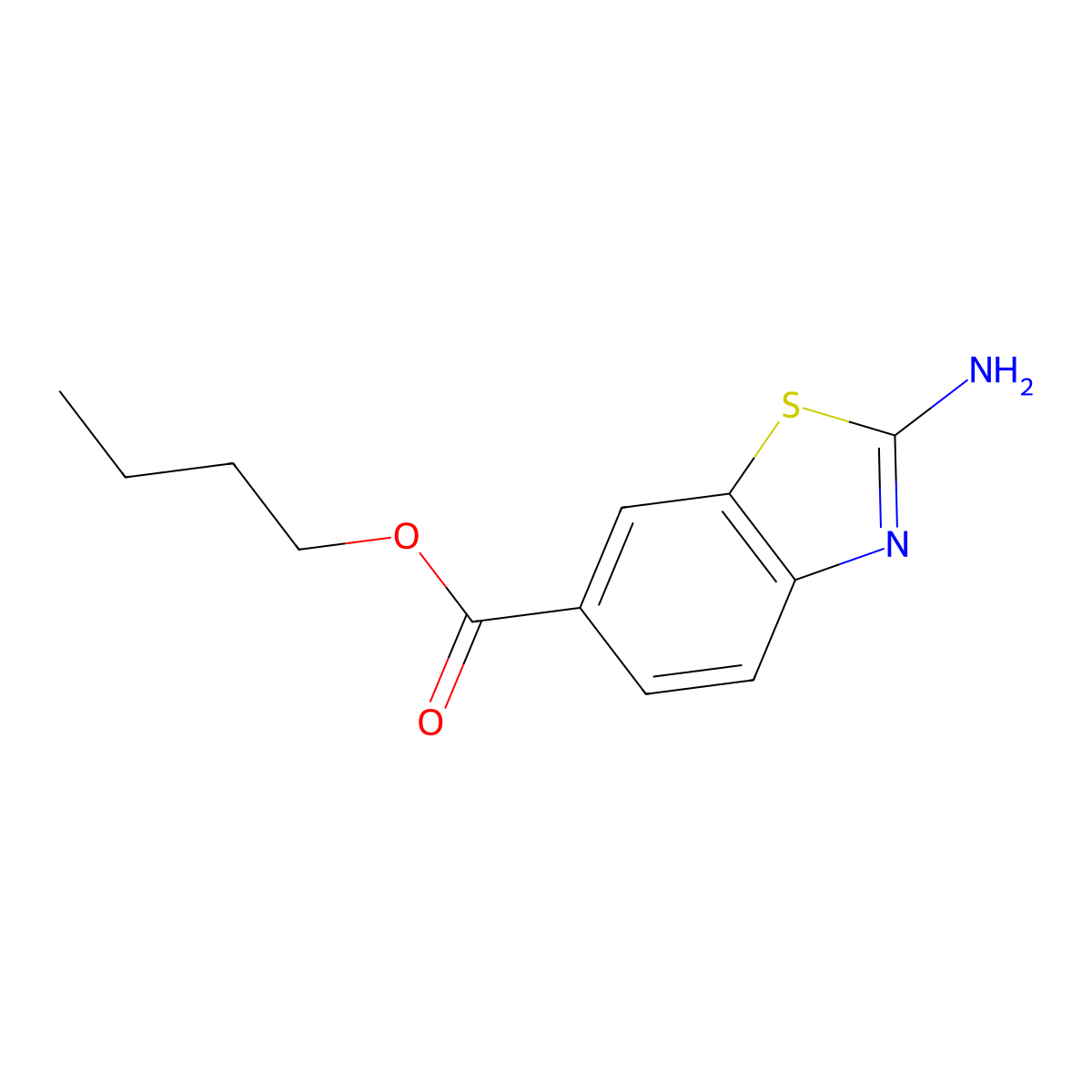Butyl 2-amino-1,3-benzothiazole-6-carboxylate molecular structure, CAS 134949-39-6