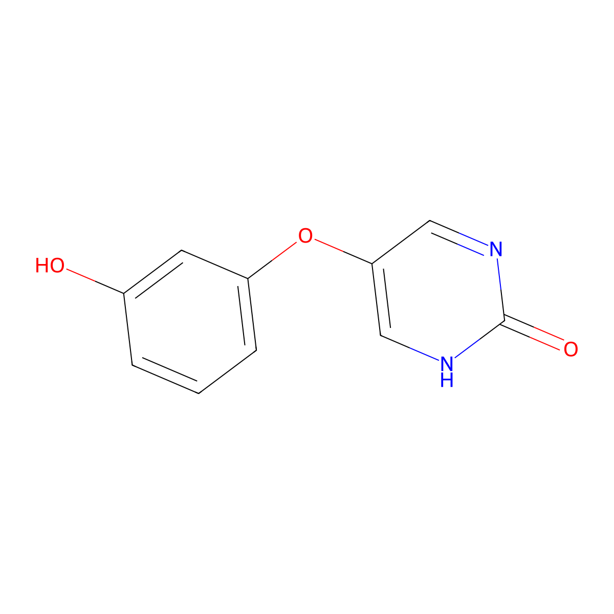 5-(3-Hydroxyphenoxy)pyrimidin-2-ol molecular structure, CAS 1349557-02-3