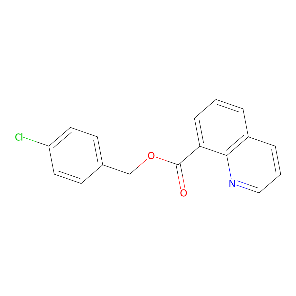 8-Quinolinecarboxylic acid, (4-chlorophenyl)methyl ester molecular structure, CAS 134959-56-1