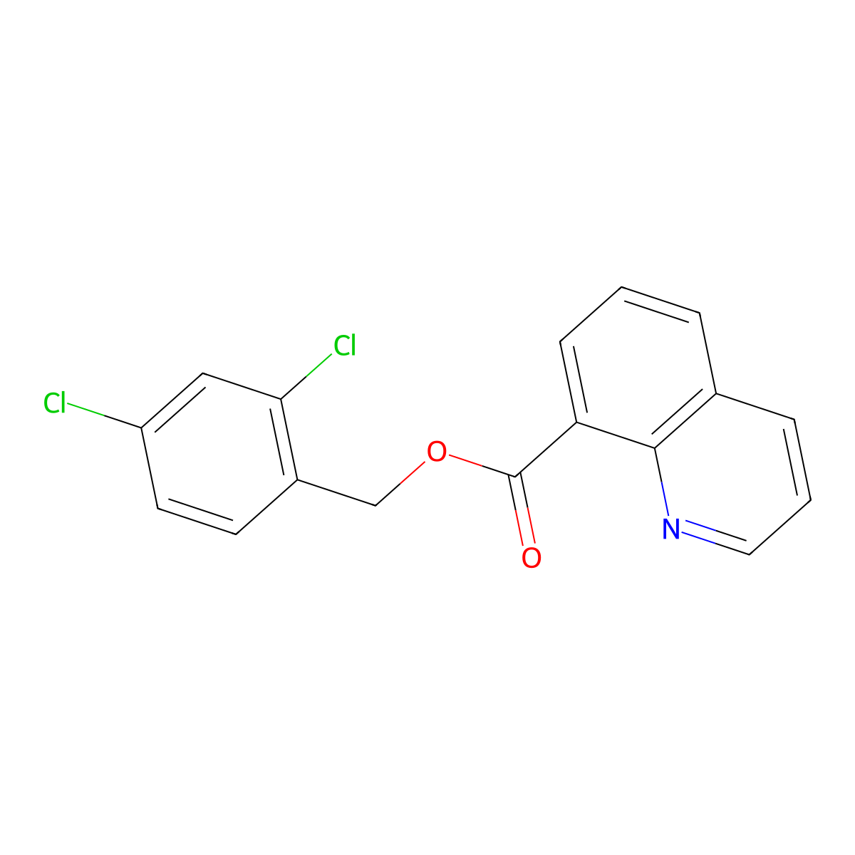 8-Quinolinecarboxylic acid, (2,4-dichlorophenyl)methyl ester molecular structure, CAS 134959-57-2