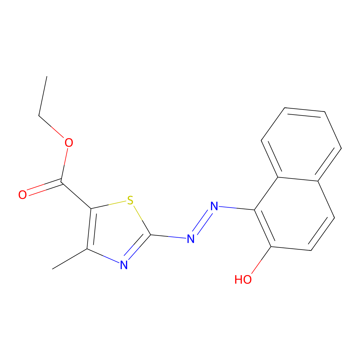 Ethyl 2-[2-(2-hydroxy-1-naphthalenyl)diazenyl]-4-methyl-5-thiazolecarboxylate molecular structure, CAS 134961-31-2