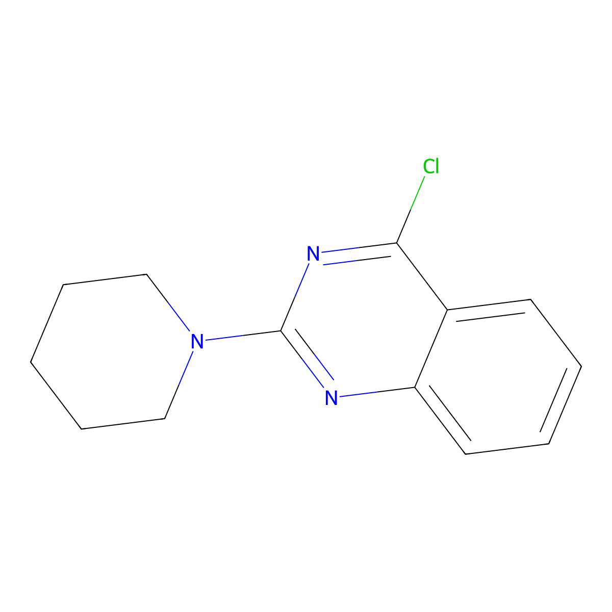 4-Chloro-2-(piperidin-1-yl)quinazoline molecular structure, CAS 134962-82-6