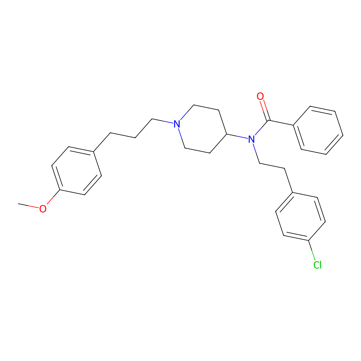 N-(4-chlorophenethyl)-N-(1-(3-(4-methoxyphenyl)propyl)piperidin-4-yl)benzamide molecular structure, CAS 1349637-14-4