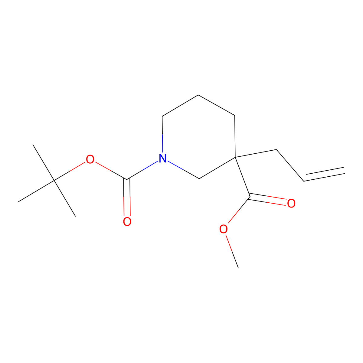 Methyl 1-Boc-3-allylpiperidine-3-carboxylate molecular structure, CAS 1349644-17-2