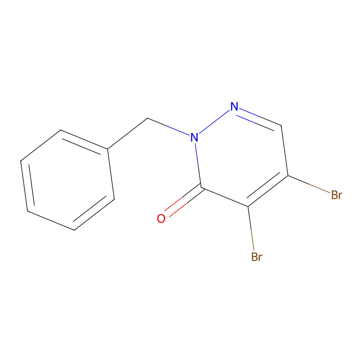2-benzyl-4,5-dibromopyridazin-3(2H)-one molecular structure, CAS 134965-39-2