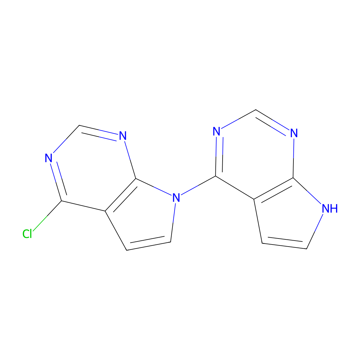 4'-Chloro-4,7'-bi-7H-pyrrolo[2,3-d]pyrimidine molecular structure, CAS 134965-85-8
