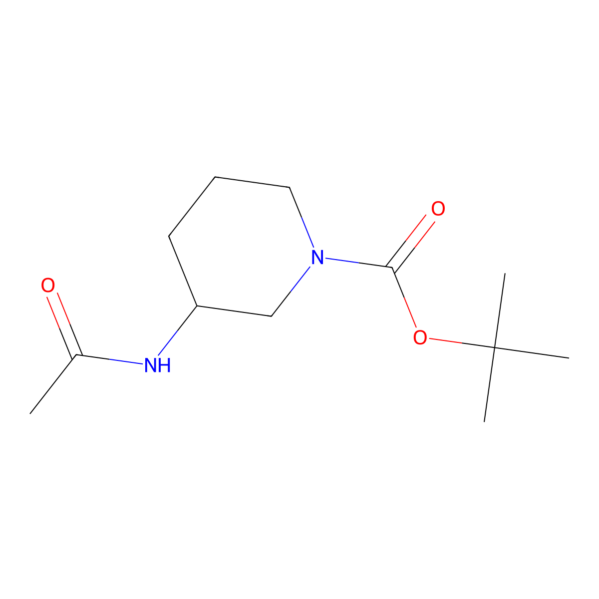 (R)-tert-Butyl 3-acetamidopiperidine-1-carboxylate molecular structure, CAS 1349699-61-1