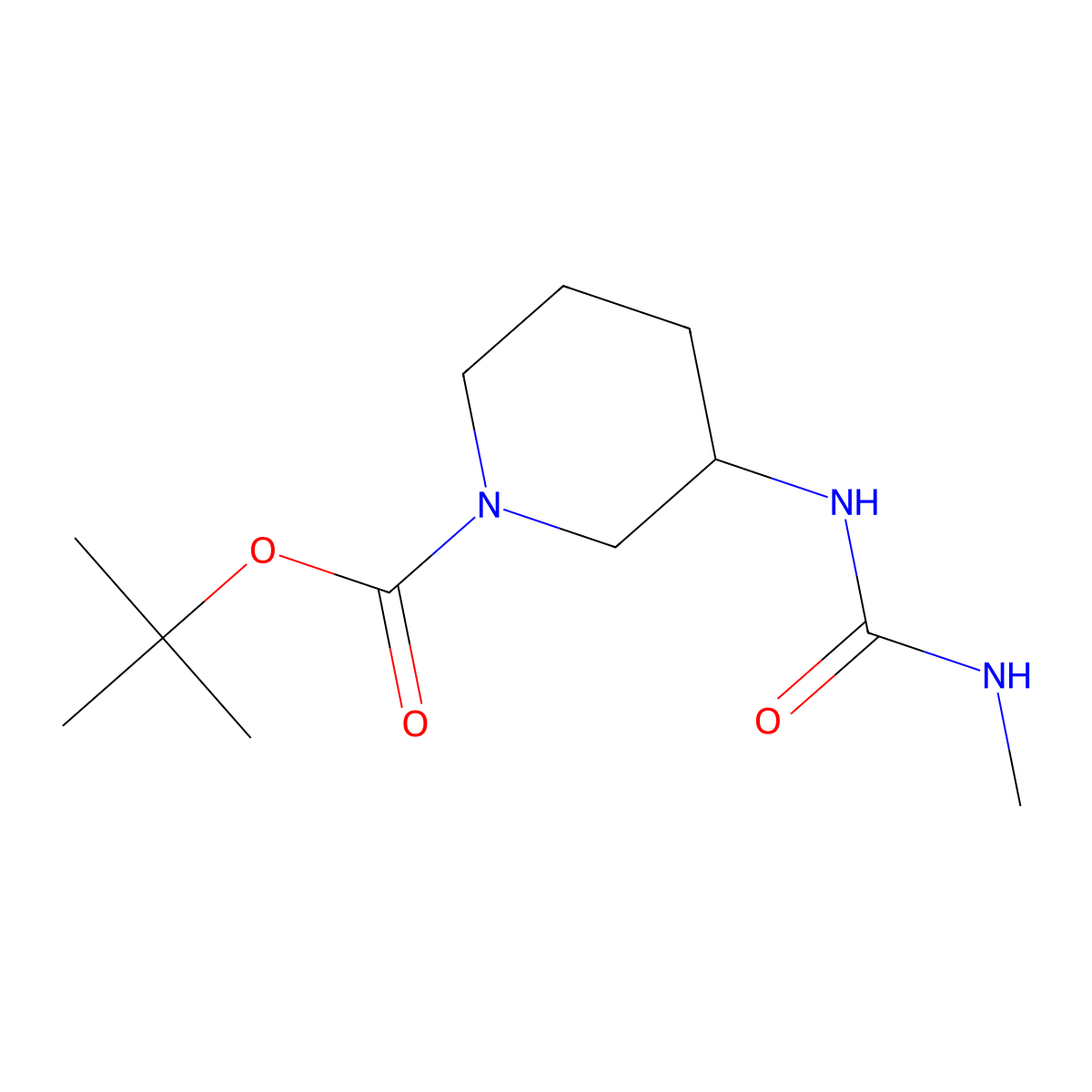 (R)-tert-Butyl 3-[(methylcarbamoyl)amino]piperidine-1-carboxylate molecular structure, CAS 1349699-62-2