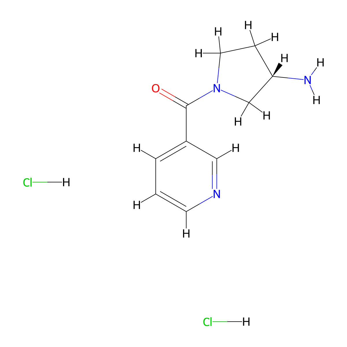 (S)-(3-Aminopyrrolidin-1-yl)(pyridin-3-yl)methanone dihydrochloride molecular structure, CAS 1349699-70-2