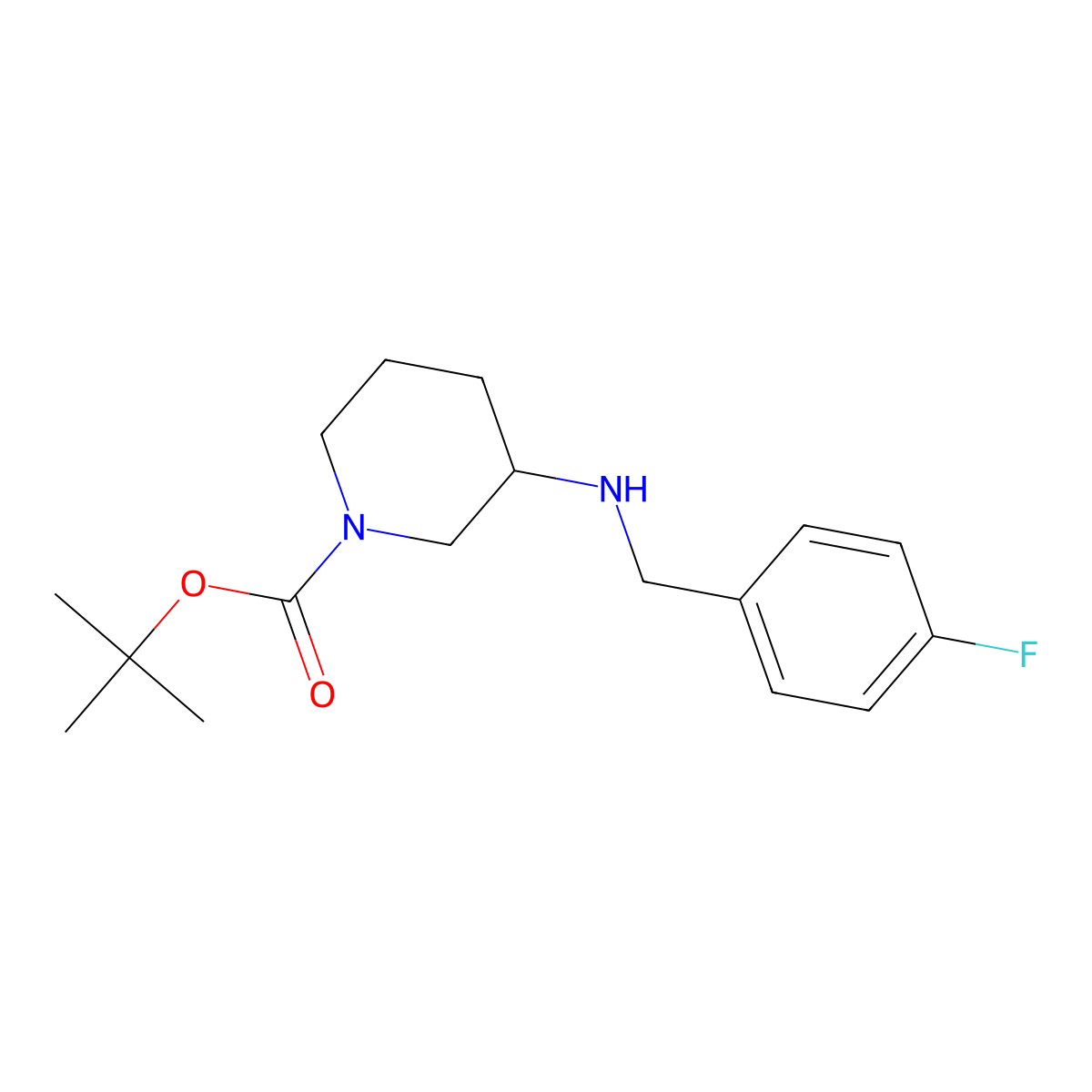 (R)-tert-Butyl 3-[(4-fluorophenyl)methyl]aminolpiperidine-1-carboxylate molecular structure, CAS 1349699-72-4