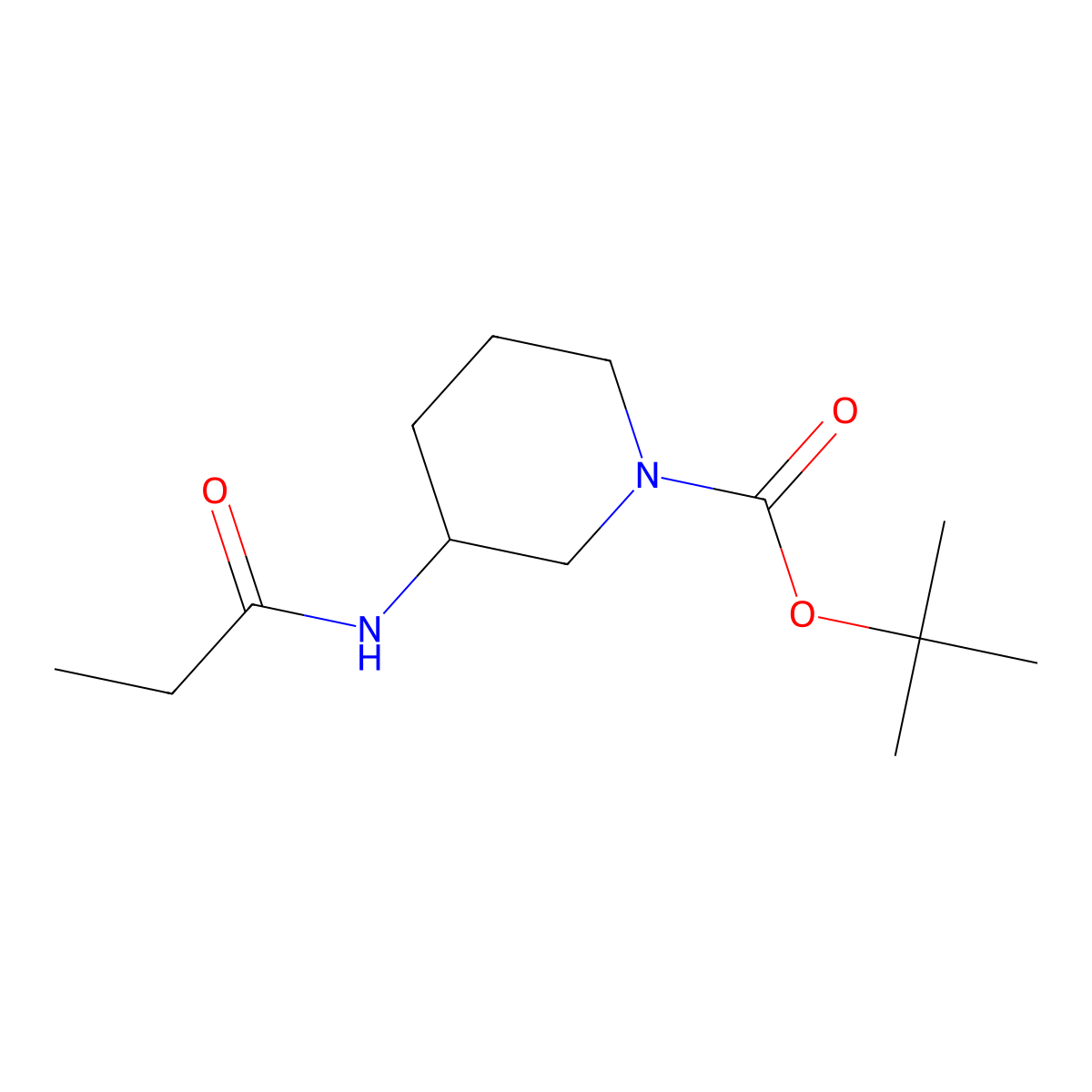 (R)-tert-Butyl 3-propionamidopiperidine-1-carboxylate molecular structure, CAS 1349699-73-5