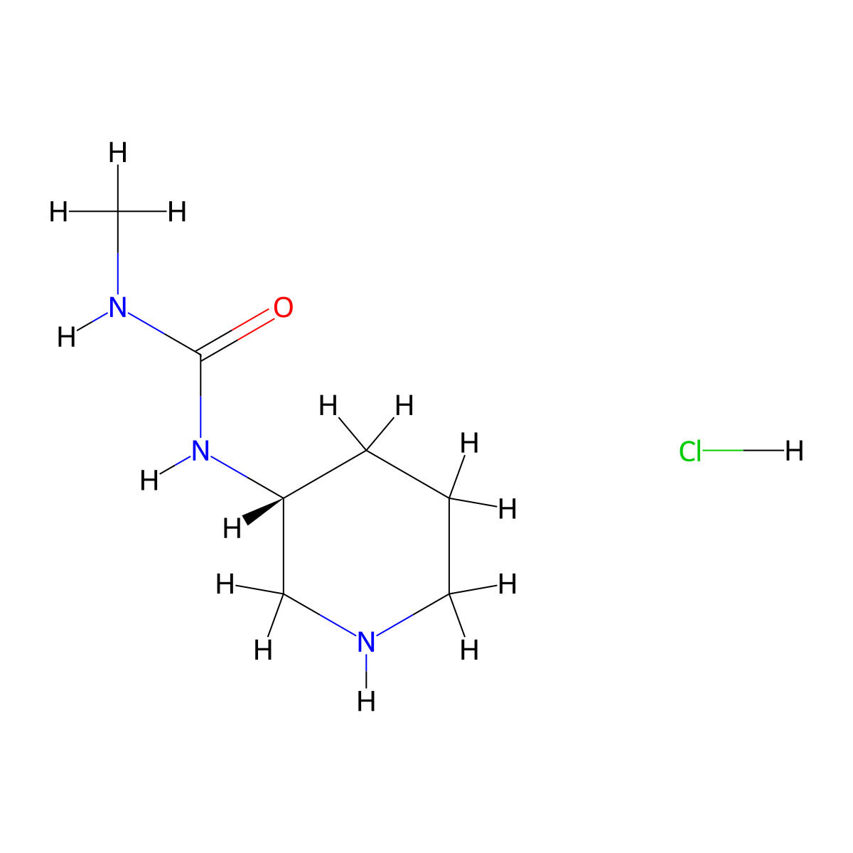 (R)-3-Methyl-1-(piperidin-3-yl)urea hydrochloride molecular structure, CAS 1349699-82-6