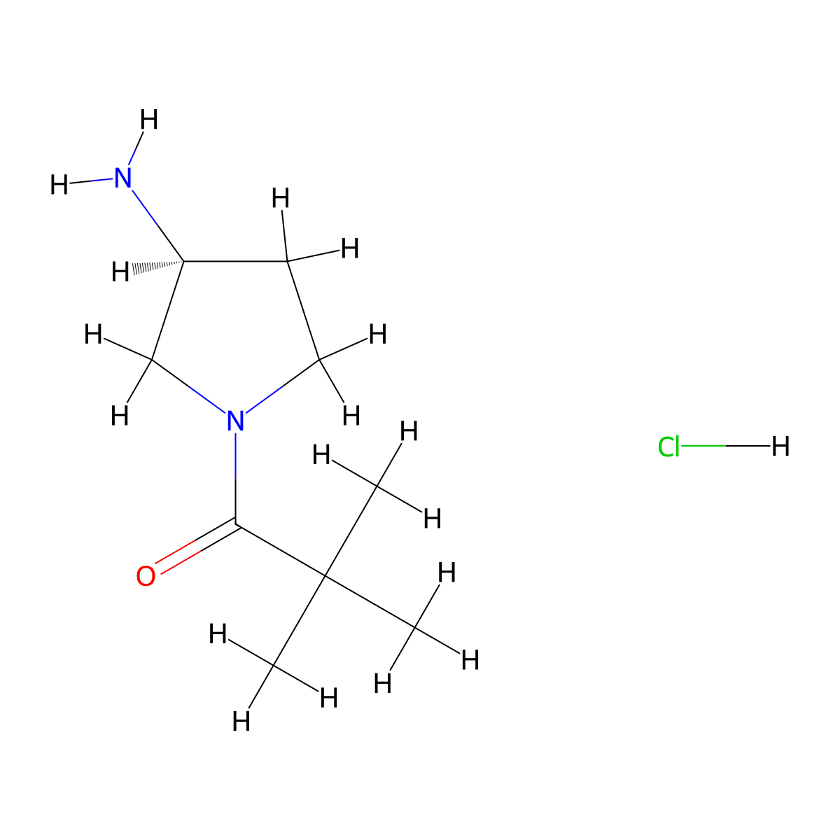 (S)-1-(3-Aminopyrrolidin-1-yl)-2,2-dimethylpropan-1-one hydrochloride molecular structure, CAS 1349699-85-9
