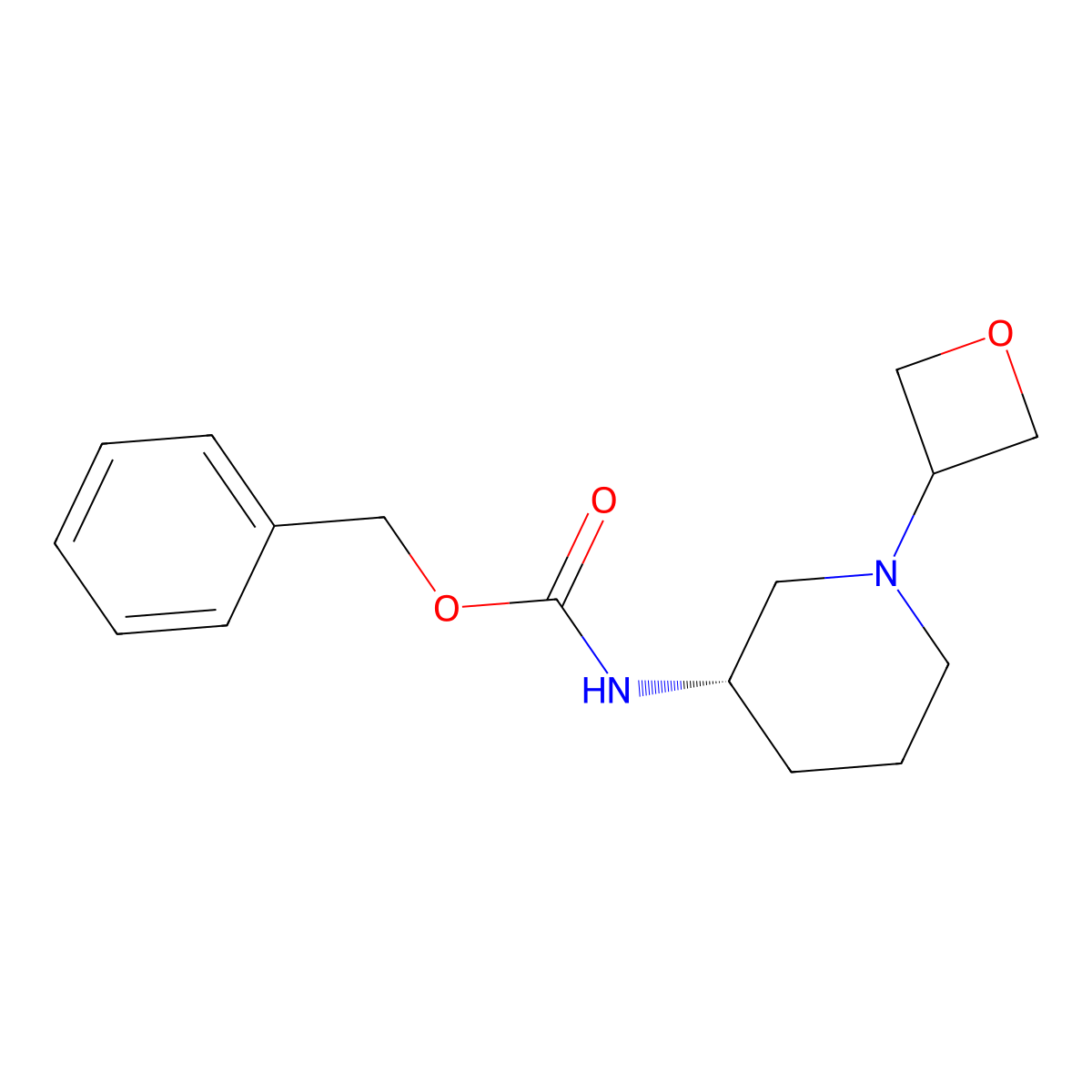 (S)-Benzyl (1-(oxetan-3-yl)piperidin-3-yl)carbamate molecular structure, CAS 1349699-89-3