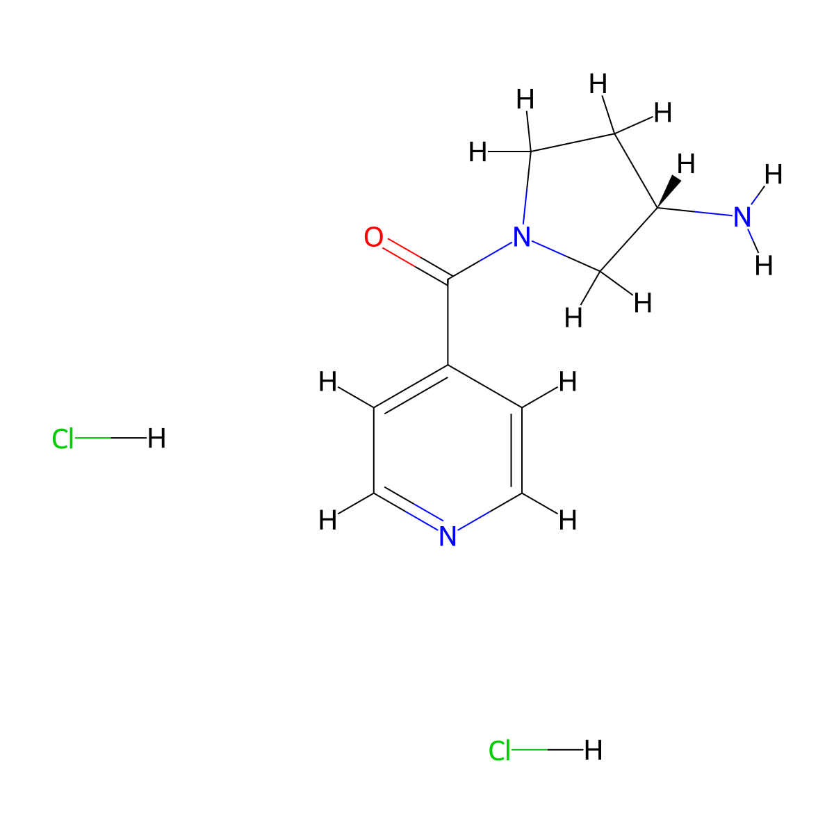 (S)-1-[(Pyridin-4-yl)carbonyl]pyrrolidin-3-amine dihydrochloride molecular structure, CAS 1349700-01-1