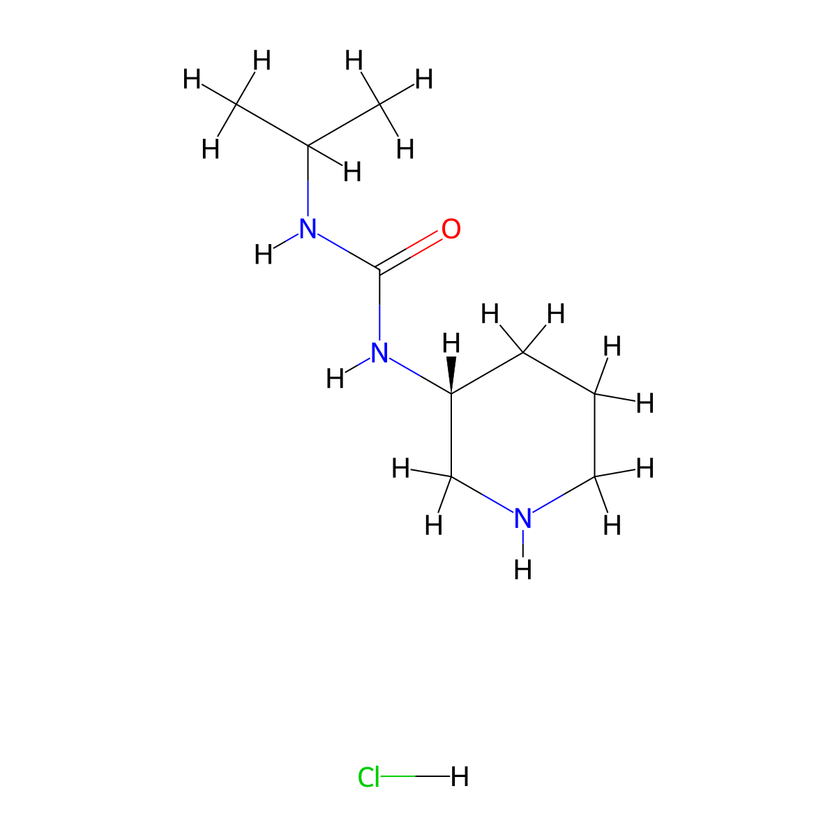 (R)-1-(Piperidin-3-yl)-3-(propan-2-yl)urea hydrochloride molecular structure, CAS 1349700-04-4