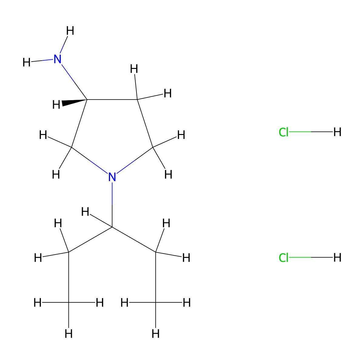 (3R)-1-(pentan-3-yl)pyrrolidin-3-amine dihydrochloride molecular structure, CAS 1349702-28-8