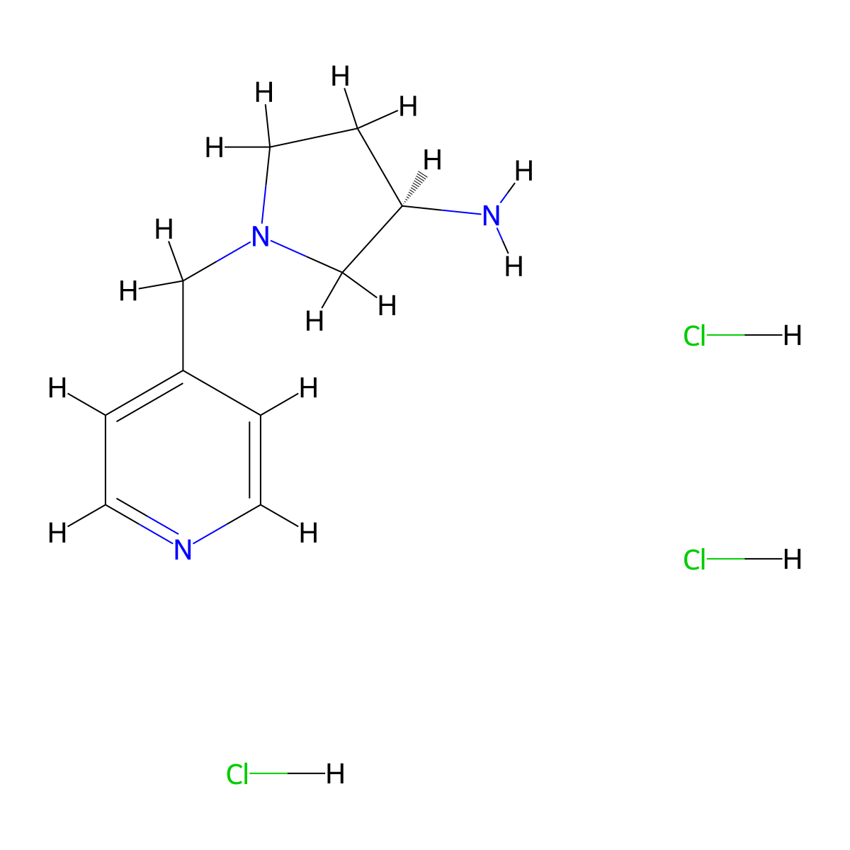 (R)-1-(Pyridin-4-ylmethyl)pyrrolidin-3-amine trihydrochloride molecular structure, CAS 1349702-35-7