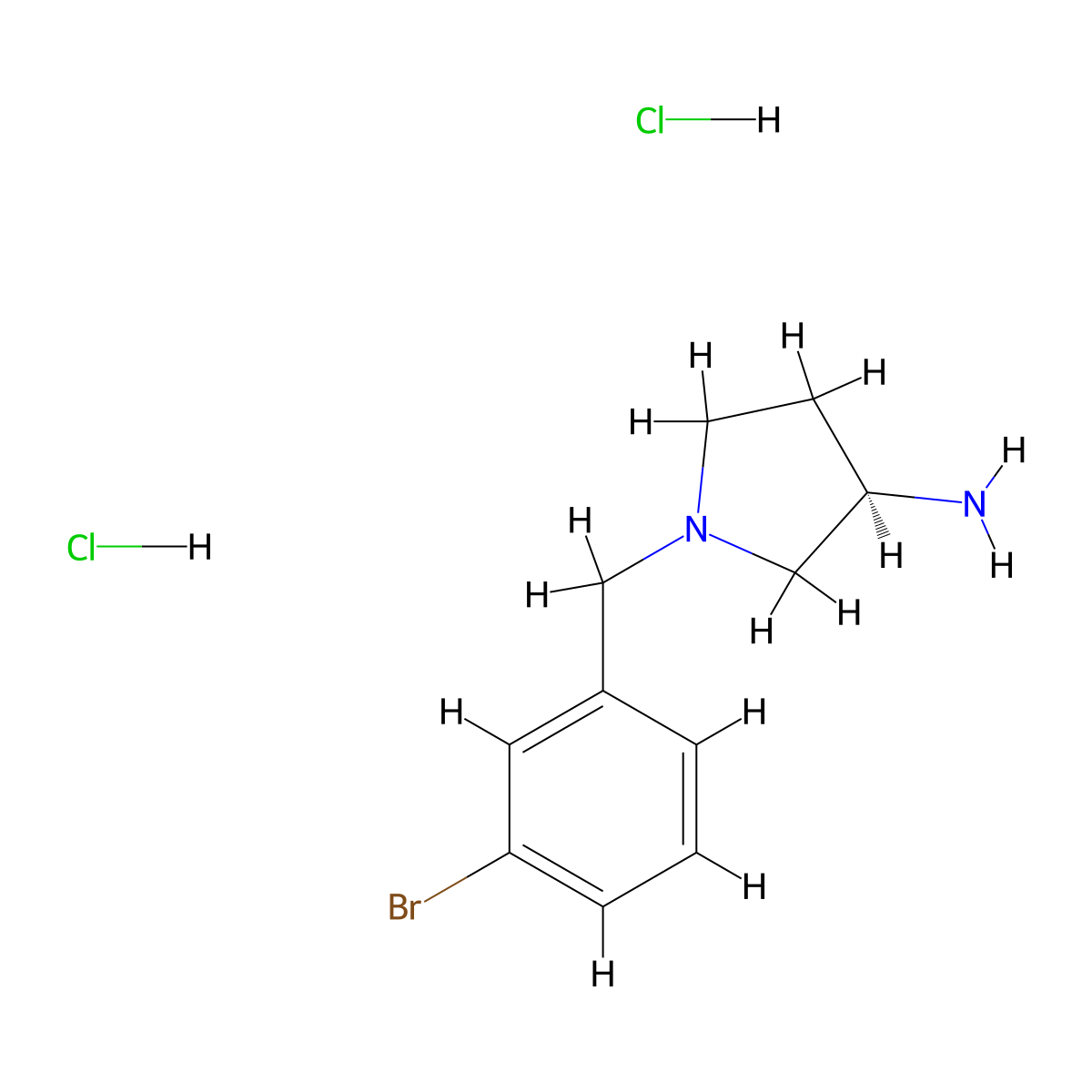 (R)-1-(3-Bromobenzyl)pyrrolidin-3-amine dihydrochloride molecular structure, CAS 1349702-39-1