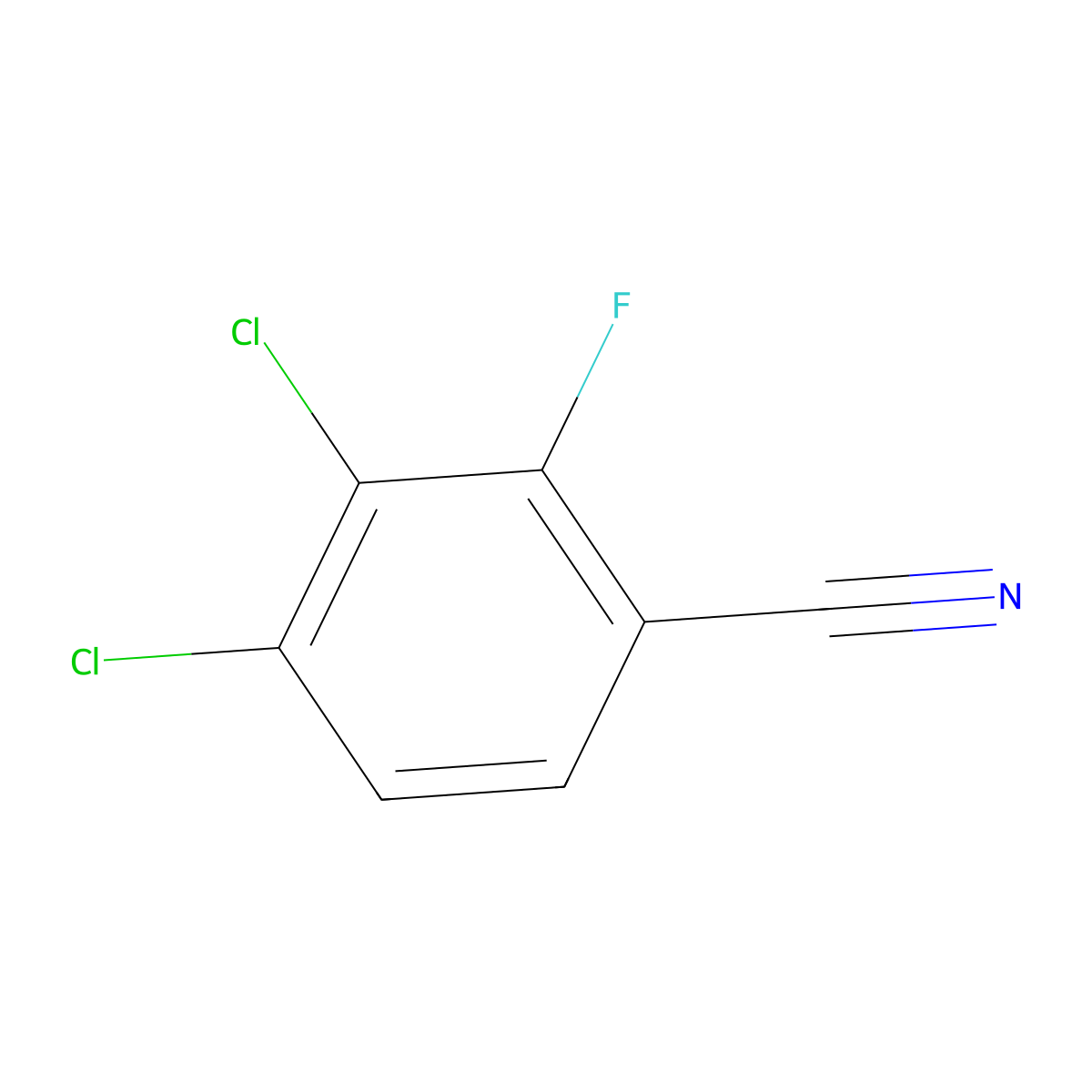 3,4-Dichloro-2-fluorobenzonitrile molecular structure, CAS 1349708-60-6