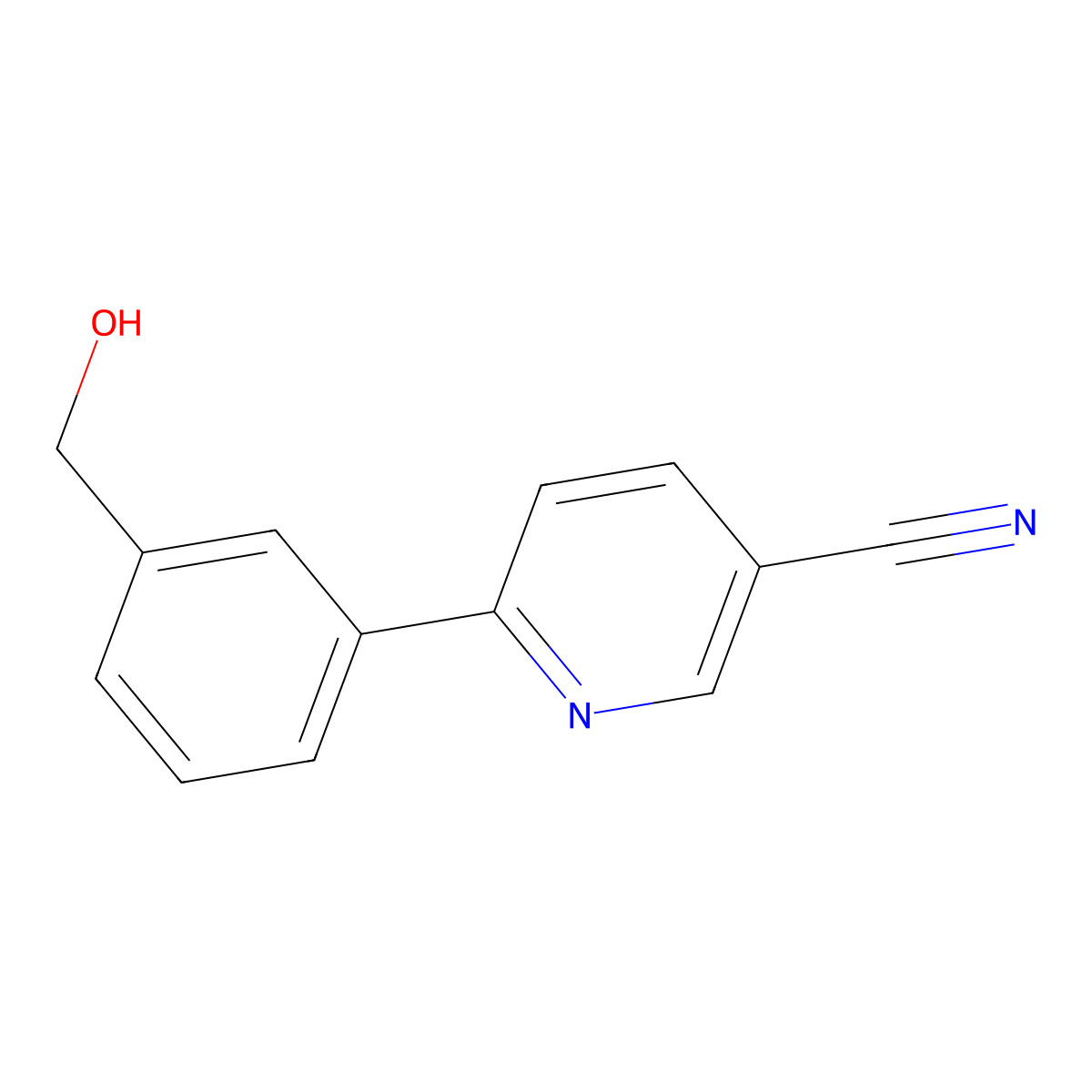 6-(3-(Hydroxymethyl)phenyl)pyridine-3-carbonitrile molecular structure, CAS 1349708-67-3