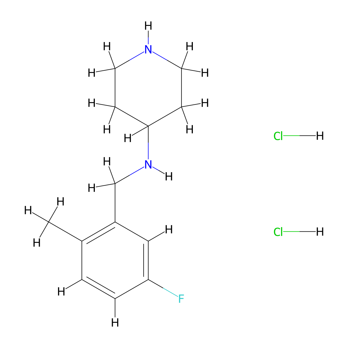 N-(5-Fluoro-2-methylbenzyl)piperidin-4-amine dihydrochloride molecular structure, CAS 1349708-83-3