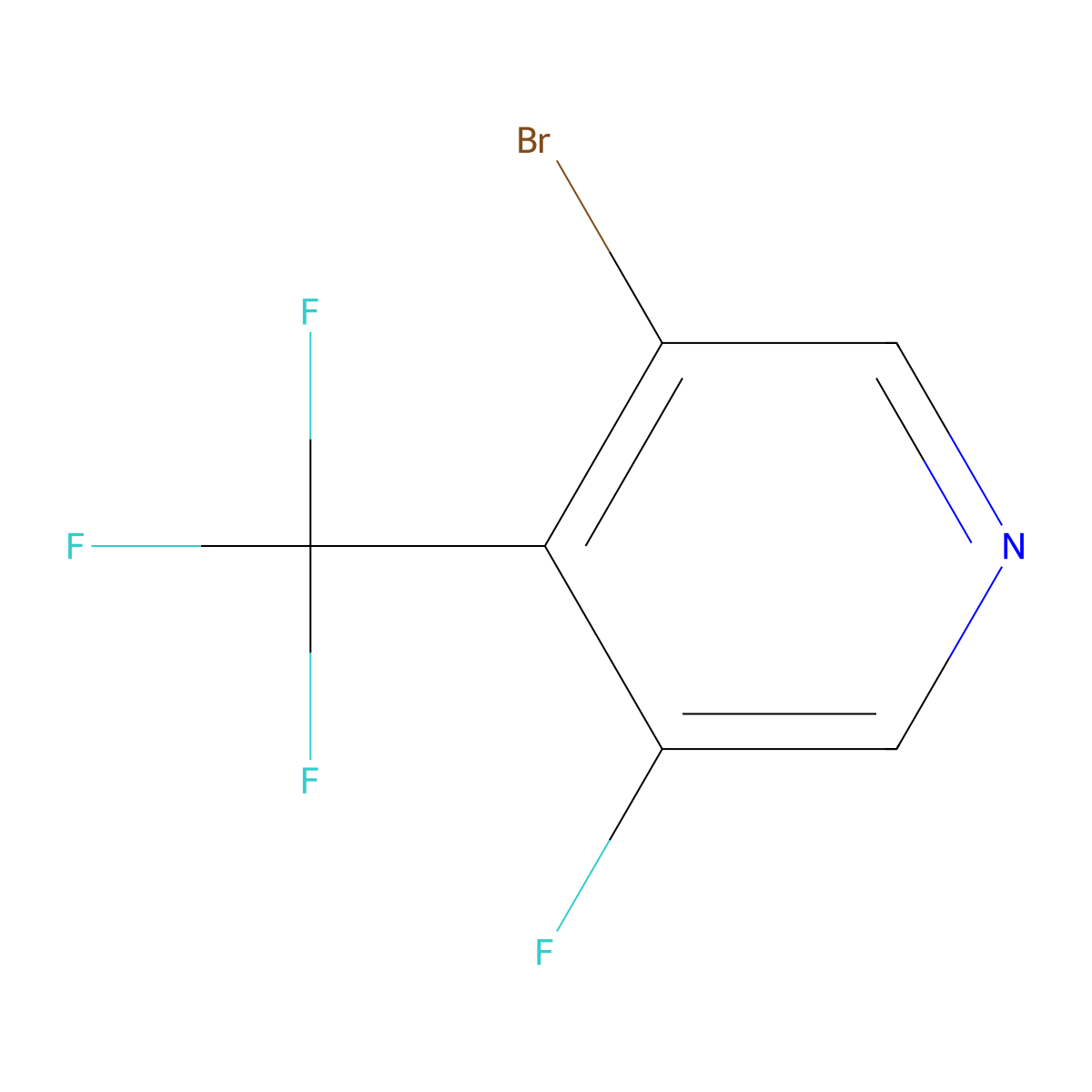 3-Bromo-5-fluoro-4-(trifluoromethyl)pyridine molecular structure, CAS 1349708-84-4